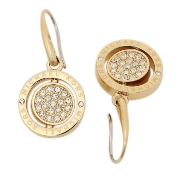 Michael Kors Jewelry - New Michael Kors Crystal Gold Tone Drop Earrings